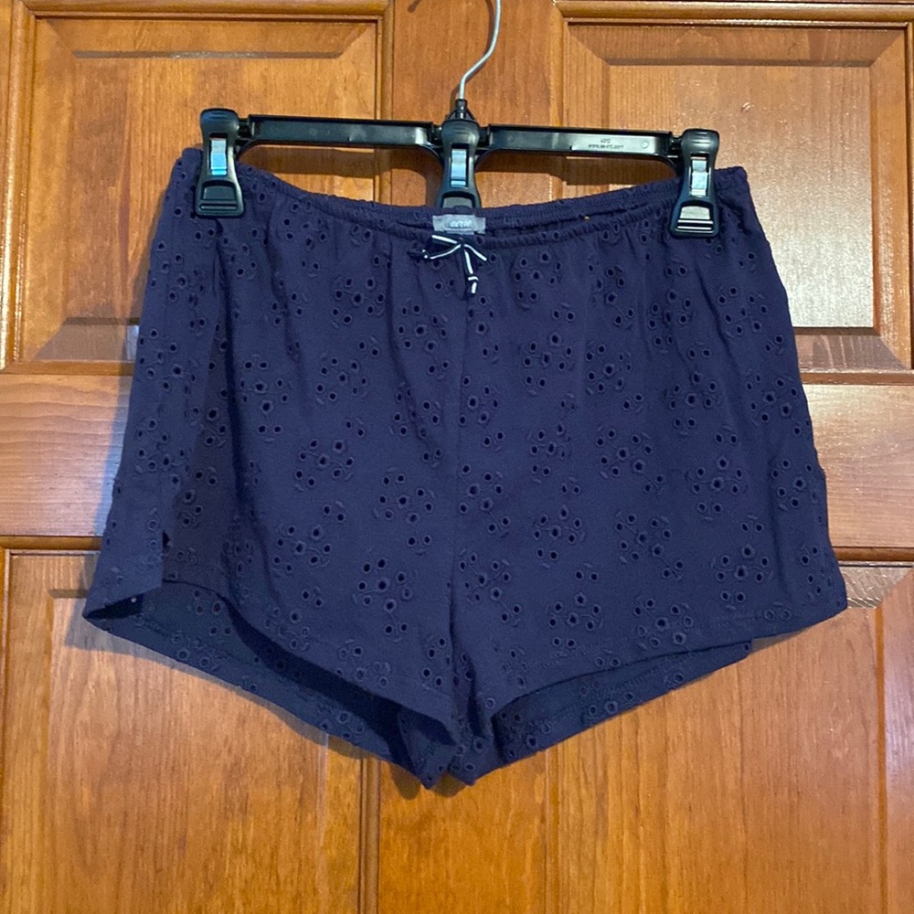 Aerie Navy Blue Eyelet Shorts